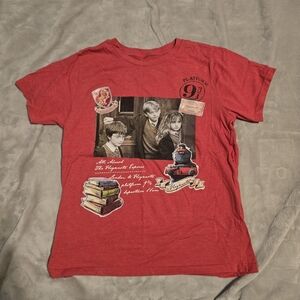 Harry Potter Graphic T-Shirt with Platform 9 3/4 Design
